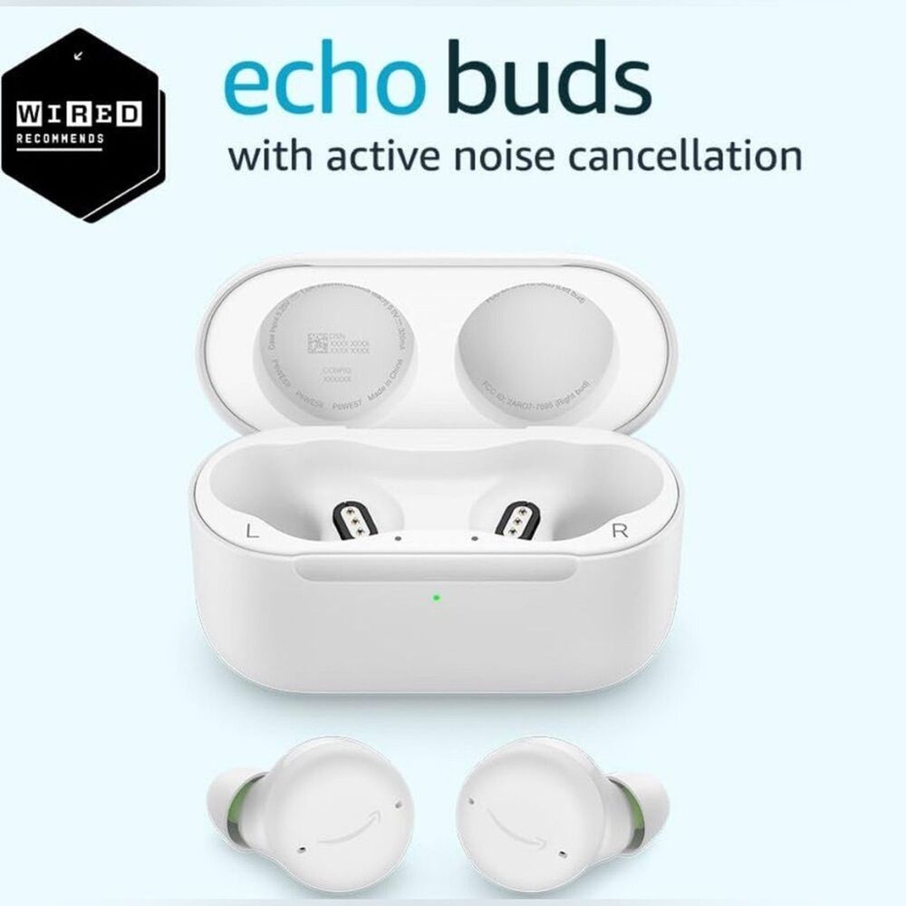 Amazon Echo Buds with Active Noise Cancellation Glacier White NWT